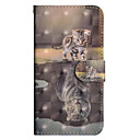 baratos Capinhas para iPhone-Capinha Para Apple iPhone X / iPhone 8 Plus / iPhone 8 Carteira / Porta-Cart&amp;atilde;o / Com Suporte Capa Prote&amp;ccedil;&amp;atilde;o Completa Gato R&amp;iacute;gida PU Leather