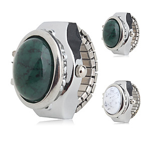 baratos Anéis Relógio-Mulheres senhoras Relógio Anel Japanês Quartzo Prata Relógio Casual Analógico Amuleto Fashion - Branco Verde