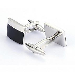 baratos Abotoaduras-Homens Botões de Punho Trabalho Casual Broche Jóias Prata Para