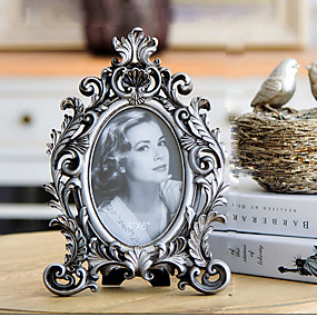 baratos Porta-Retratos &amp; Álbuns-Molduras Moderno/Contemporâneo / Escritório/Negócio Oval,Plástico / Poliresina 1Piece Pequeno