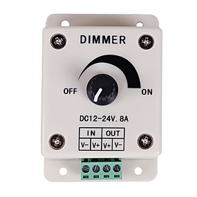 baratos Controles RGB-Pwm controlador de escurecimento para luzes led ou fita de 12 volts 8 ampadjustable controlador de dimmer interruptor de luz de brilho dc12v 8a 96 w para a luz de tira conduzida
