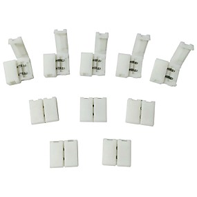 baratos Conetores-10 pçslote tira para tira sem fio sem solda snap down 2pin maestro tira conduzida conector para 8mm de largura 3528 2835 única cor flex levou tiras