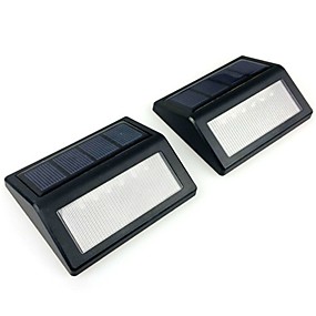 baratos Luminárias Solares de LED-2 pcs 6 led à prova d 'água parede led luz solar da noite pir sensor de movimento auto swith lâmpada solar varanda caminho rua cerca jardim luz