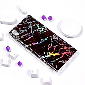 baratos Xperia L2-Capinha Para Sony Xperia L2 / Sony Xperia L1 Galvanizado / IMD / Estampada Capa traseira Mármore Macia TPU