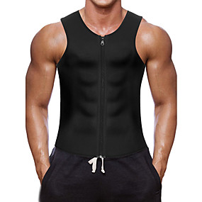 baratos Exercício e Fitness-Colete Modelador para Exercícios Shaper do corpo Colete de emagrecimento Hot Tank Workout Tank Top Neoprene Zíper Perda de peso Queimador De Gordura De Barriga Ioga Exercício e Atividade Física
