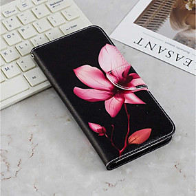 baratos Xperia 10 / XA3-Capinha Para Sony Xperia XZ2 / Xperia XA2 Ultra / Xperia XA2 Carteira / Porta-Cartão / Com Suporte Capa Proteção Completa Flor Rígida PU Leather