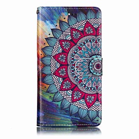 baratos LG-Capinha Para LG LG V30 / LG Stylo 4 / LG K10 2018 Carteira / Porta-Cartão / Com Suporte Capa Proteção Completa Flor Rígida PU Leather