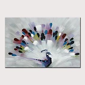 baratos Pintura-Pintura a Óleo Pintados à mão - Abstrato Arte Pop Modern Sem armação interna / Lona Laminada