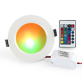 baratos Luminárias de Embutir-1pç 10 W 900-1000 lm 10 Contas LED Controlo Remoto Regulável Instalação Fácil Downlight de LED RGB + Branco 85-265 V Comercial Lar / Escritório Sala de Estar / Jantar