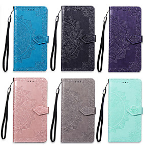 baratos Xiaomi-Capinha Para Xiaomi Nota do Redmi 7 Carteira / Porta-Cartão / Com Suporte Capa Proteção Completa Mandala Rígida PU Leather