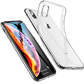 baratos iPhone XR-Capinha Para Apple iPhone XS / iPhone XR / iPhone XS Max Antichoque / Ultra-Fina / Transparente Capa traseira Sólido Macia TPU