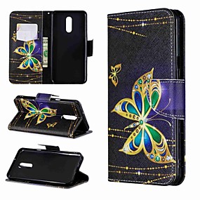 baratos LG-Capinha Para LG LG Stylo 4 / LG Stylo 5 / LG K10 2018 Carteira / Antichoque / Com Suporte Capa Proteção Completa Borboleta Rígida PU Leather