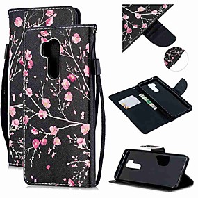 baratos LG-Capinha Para LG LG Q Stylus / LG StyLo 3 / LG Stylo 4 Carteira / Porta-Cartão / Antichoque Capa Proteção Completa Flor PU Leather