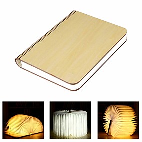 baratos Luminárias Inovadoras de LED-1 pc led livro lâmpada luz da noite quente branco baterias alimentado recarregável dobrável recarregável novidade luz decorativa / 1 pc usb recarregável