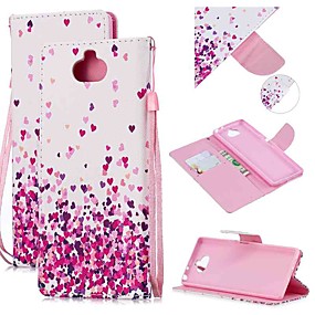 baratos Xperia XZ3-Capinha Para Sony Sony Xperia 10 / Sony Xperia XZ3 / Xperia XZ2 Compact Carteira / Porta-Cartão / Antichoque Capa Proteção Completa Coração PU Leather