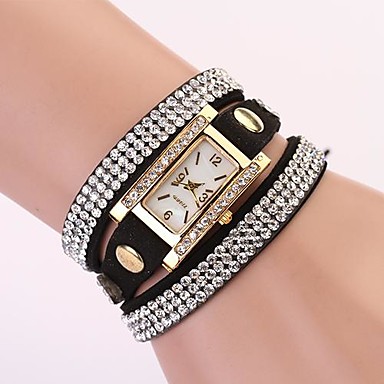 Women's Watch Rectangular Diamond Dial Rhinestone Band Strap Watch Cool ...