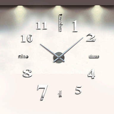 baratos clocks-Contemporâneo Moderno Aço Inoxidável Redonda Interior / Movimento Quartz