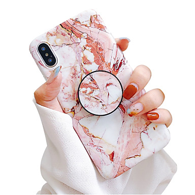 billige iPhone-etuier-Etui Til Apple iPhone XS / iPhone XR / iPhone XS Max med stativ / IMD / Matt Bakdeksel Marmor Myk TPU