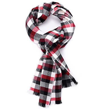 baratos Acessórios de Inverno-Homens Básico Retângular - Franjas Estampa Colorida