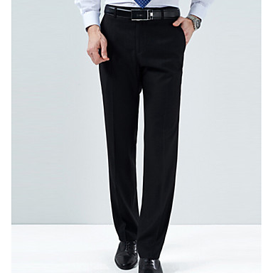 baratos Chinos-Homens Básico Tamanhos Grandes Diário Chinos Calças - Sólido Preto 35 42 44
