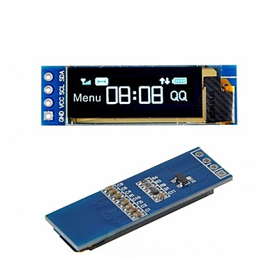 baratos Displays-i2c oled módulo de exibição de 0.91 polegada i2c ssd1306 oled driver de tela azul dc 3.3 v5v para arduino