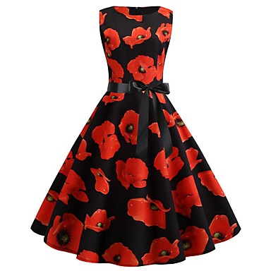 Women's Punk & Gothic Elegant Swing Trumpet / Mermaid Skater Dress ...