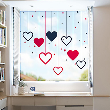 baratos Tratamentos para Janelas-filme de janela de pvc móvel de amor criativo&amp;amp;amp; adesivos decoração geométrica